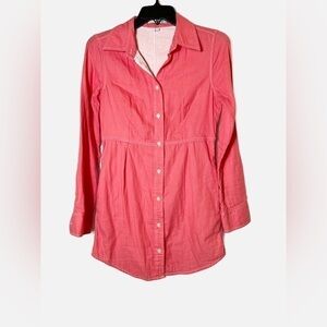 Boden Button Down Coral Cotton Dress
